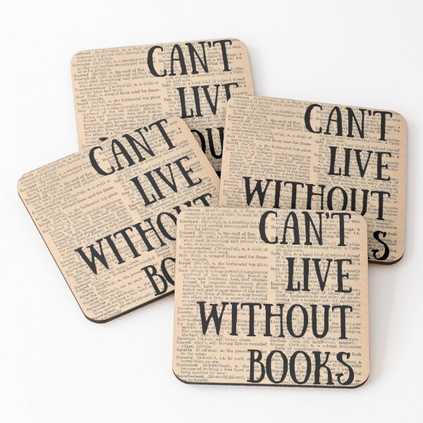 Item preview, Book Lover Print, Can't Live Without Books, Vintage Dictionary Art designed and sold by LibellasBA.