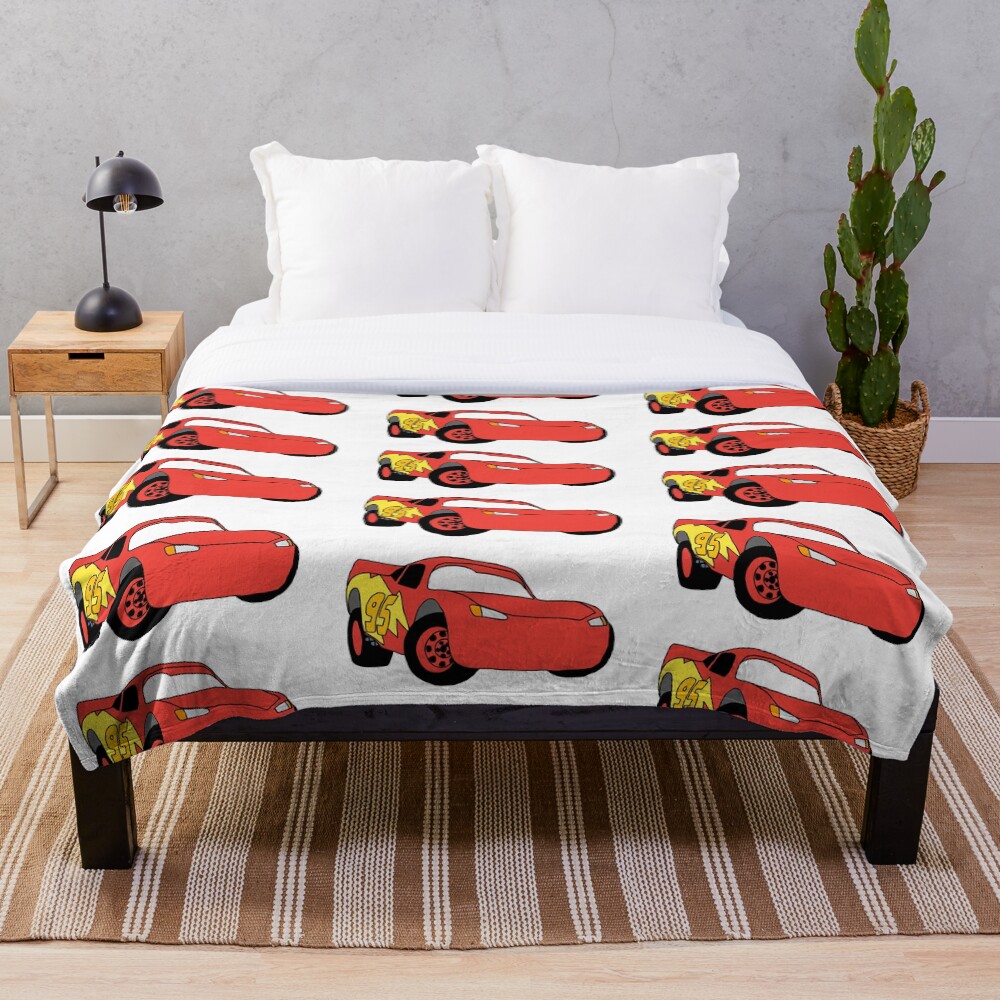 "Lightning McQueen Cars" Throw Blanket by RyallDesign Redbubble