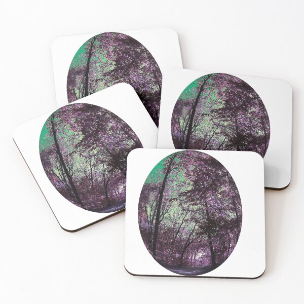 Item preview,  Majestic Fantasy Fall Wooded Trail Scene with Pink Foliage - Indian Creek Trail Kansas City  designed and sold by Zen  Goat.