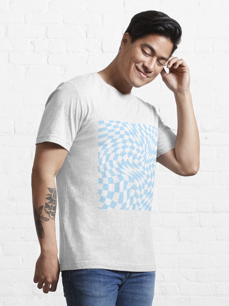 Aesthetic Trippy Pastel Blue Checkered Pattern Essential T-Shirt