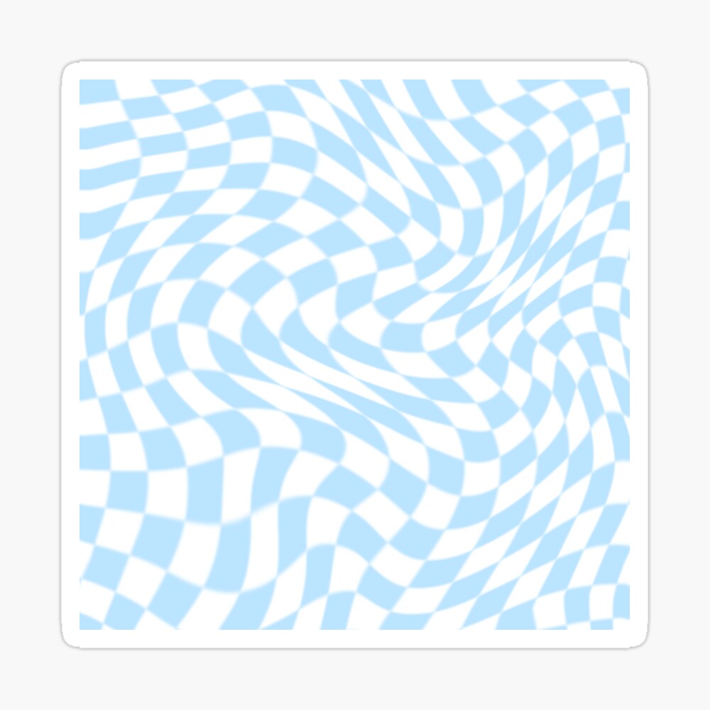 Aesthetic Trippy Pastel Blue Checkered Pattern Poster By Star10008 Redbubble
