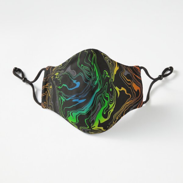 Rainbow & Black Marble Fitted 3-Layer