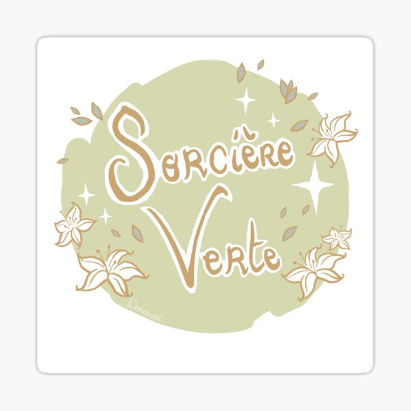 Sorcière verte - Ecriture Sticker