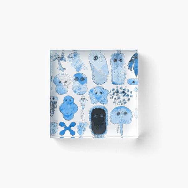 Item preview, Blue Rainbow microbes designed and sold by HeckaDoodleDo.
