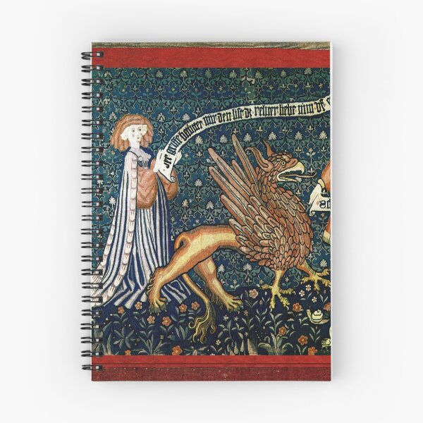 Item preview, ANTIQUE LOVE TAPESTRY WITH GRIFFIN Medieval Bestiary designed and sold by BulganLumini.