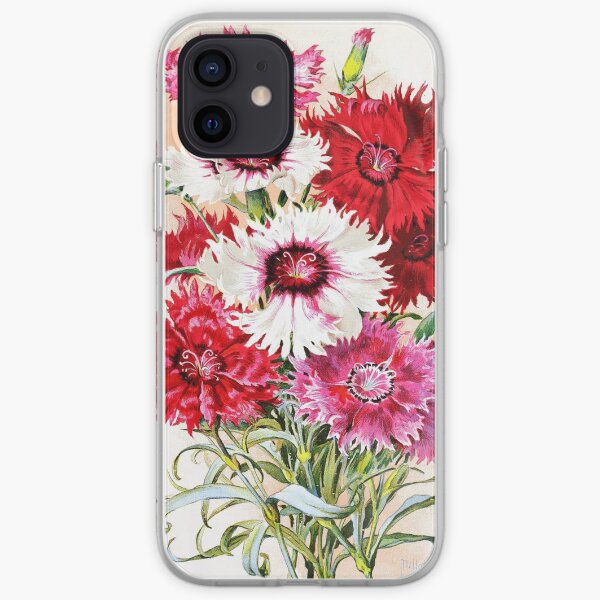 Vintage L'Œillet de Chine Royal Dahlia Botanical Print from the Biodiversity Heritage Library iPhone Soft Case