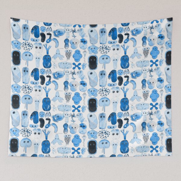 Item preview, Blue Rainbow microbes designed and sold by HeckaDoodleDo.