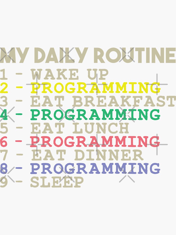 "My Daily Routine, Programming, Funny Cool Developer Daily Routine