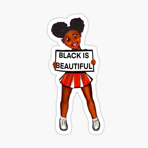 black anime girl cheerleader #002 with Afro hair in puffs, dimples, brown  eyes and dark brown skin side profile. Hair love ! Art Board Print for  Sale by Artonmytee