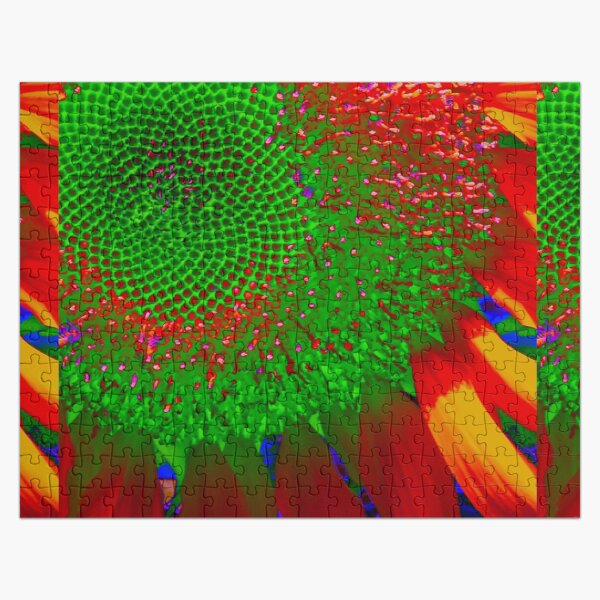Artikel-Vorschau von Psychedelische grüne Sonnenblume, funky rote Sonnenblume, retro orange Sonnenblume,, designt und verkauft von hollycooper.