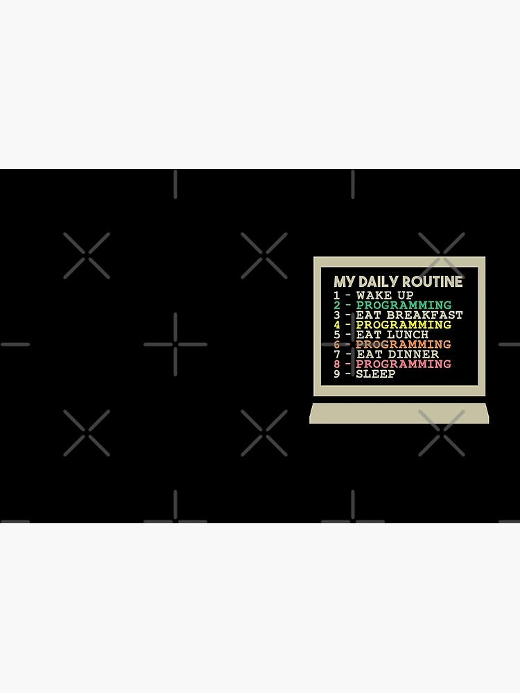 Thumbnail 3 of 3, Journal, My Daily Routine, Programming, Funny Cool Developer Daily Routine designed and sold by awesomedraw.
