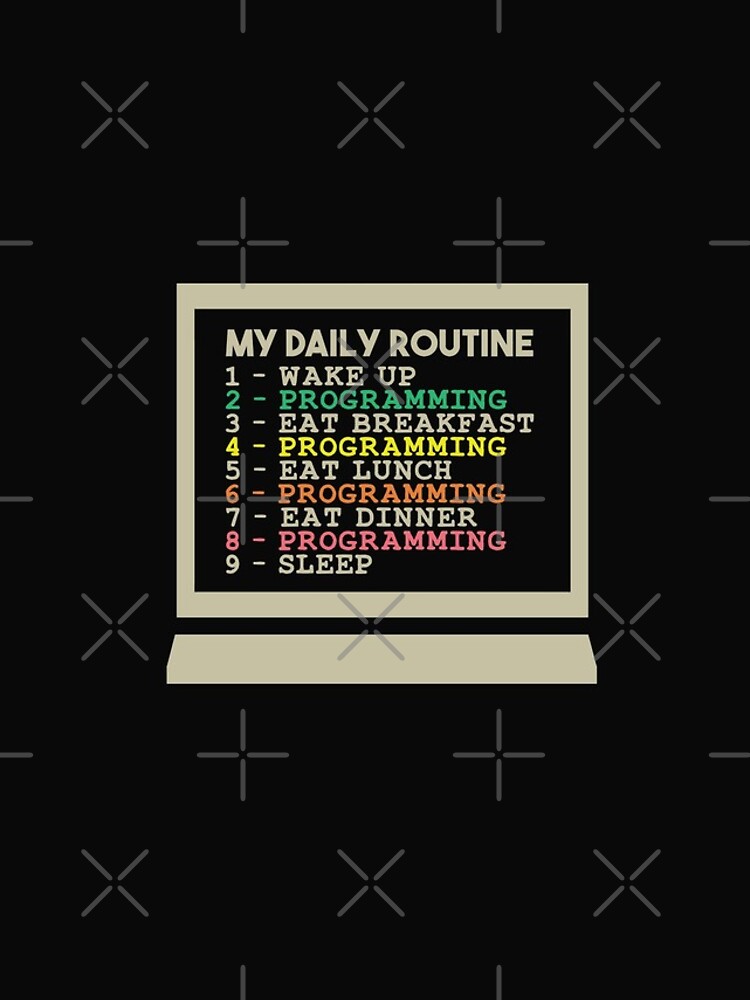 Thumbnail 4 of 4, Samsung Galaxy Phone Case, My Daily Routine, Programming, Funny Cool Developer Daily Routine designed and sold by awesomedraw.