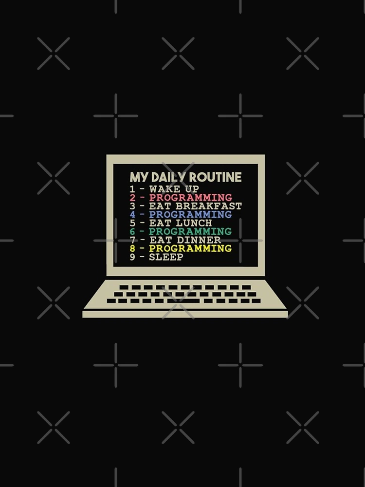 Thumbnail 4 of 4, iPhone Case, My Daily Routine, Programming, Funny Cool Developer Daily Routine designed and sold by awesomedraw.