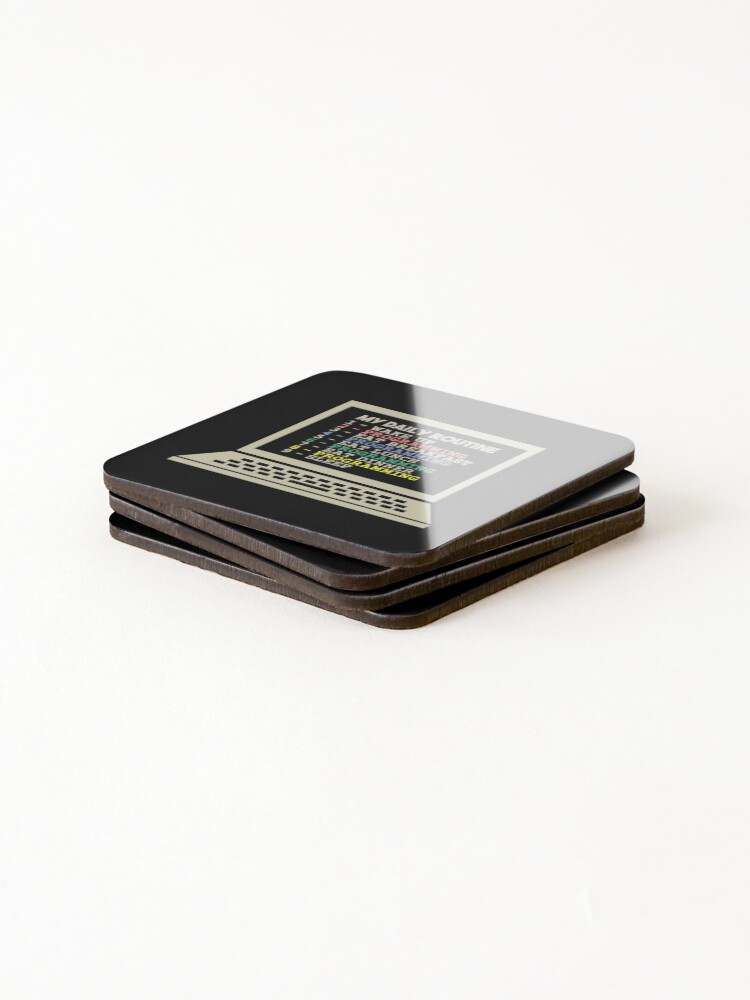 Thumbnail 4 of 5, Coasters (Set of 4), My Daily Routine, Programming, Funny Cool Developer Daily Routine designed and sold by awesomedraw.