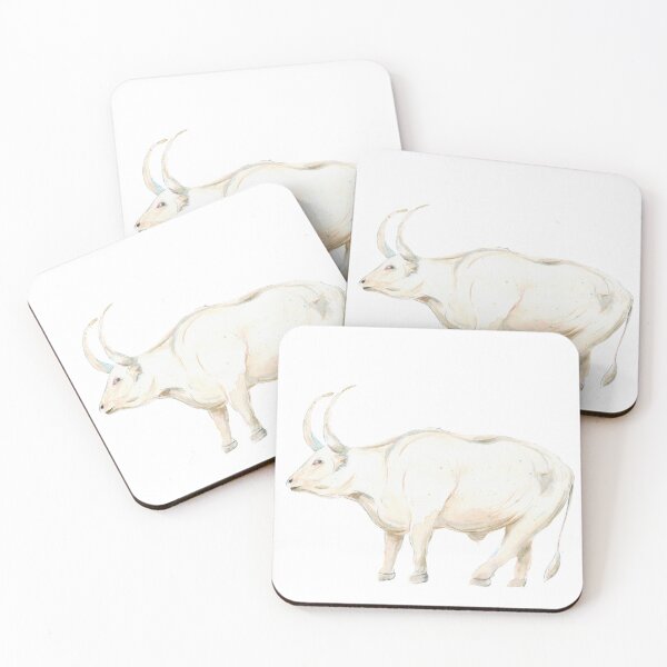 Item preview, Watercolor hand drawn illustration of white bull symbol of 2021 designed and sold by FuzzyLogicKate.