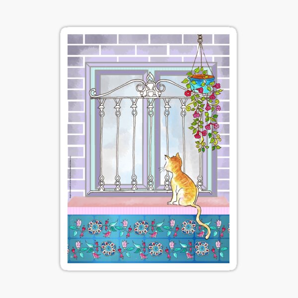 Item preview, A cat by the window in Istanbul designed and sold by moonlitnook.