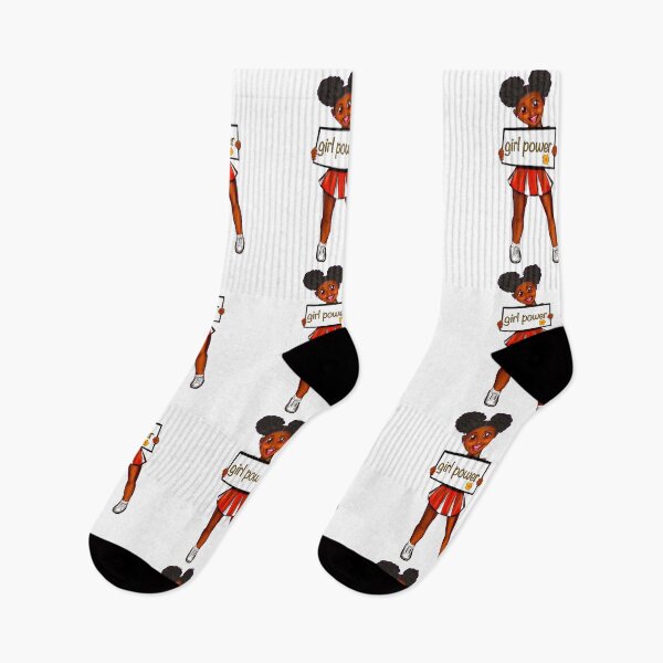 Item preview, Girl power black anime girl cheerleader with Afro hair in puffs, dimples, brown eyes and dark brown skin side profile. Hair love ! designed and sold by Artonmytee.