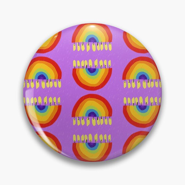 Item preview, Rainbow Chanukiah Lilac Print designed and sold by TillaCrowne.