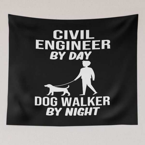 Item preview, civil engineer by day dog walker by night gift designed and sold by alaechamlal.