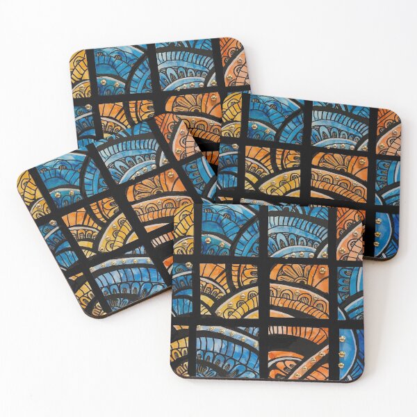 Item preview, Orange, Blue and Black Mandala Design designed and sold by Lynn Harriet.