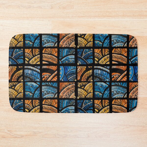 Item preview, Orange, Blue and Black Mandala Design designed and sold by Lynn Harriet.