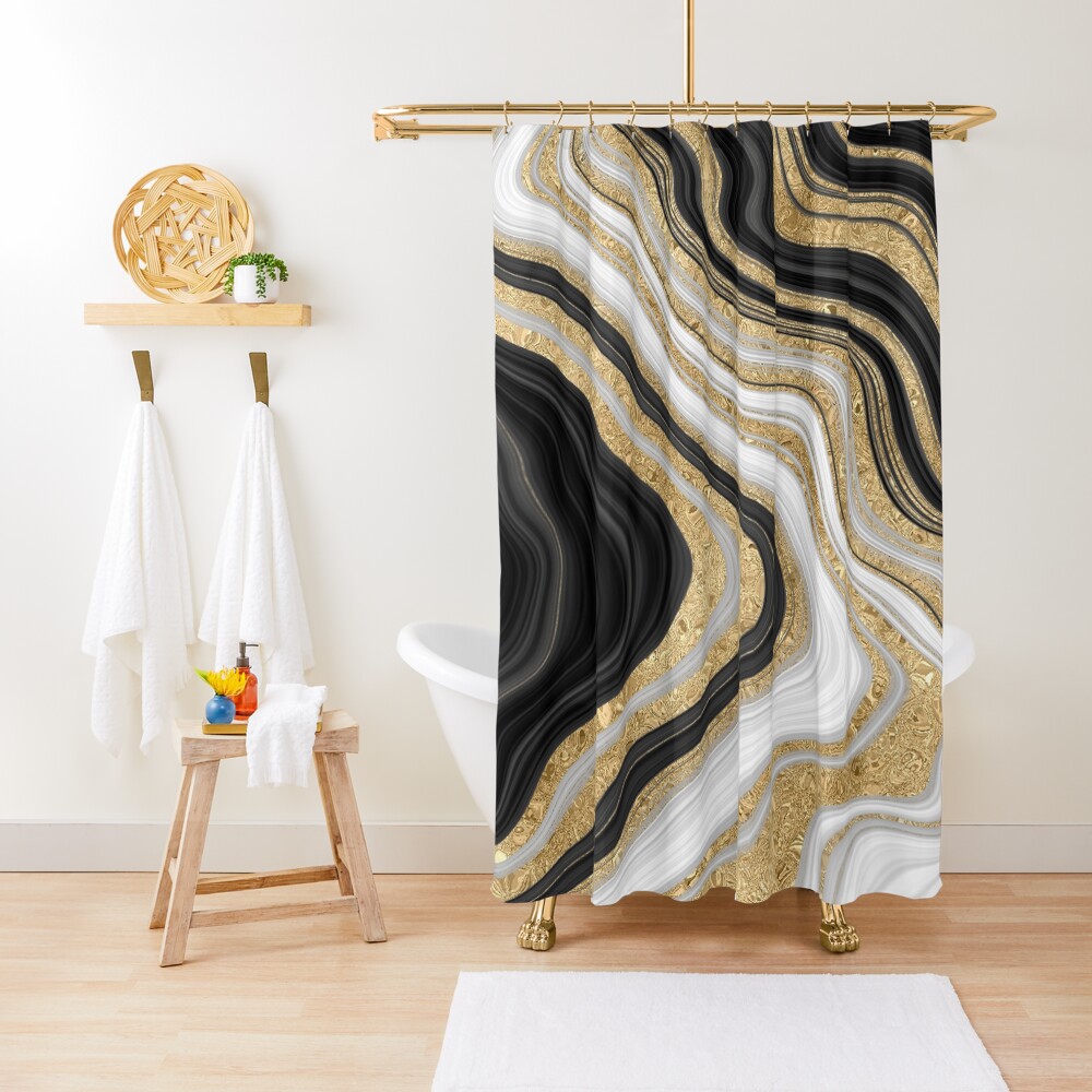 "Black and Gold Details" Shower Curtain for Sale by kylienicole199