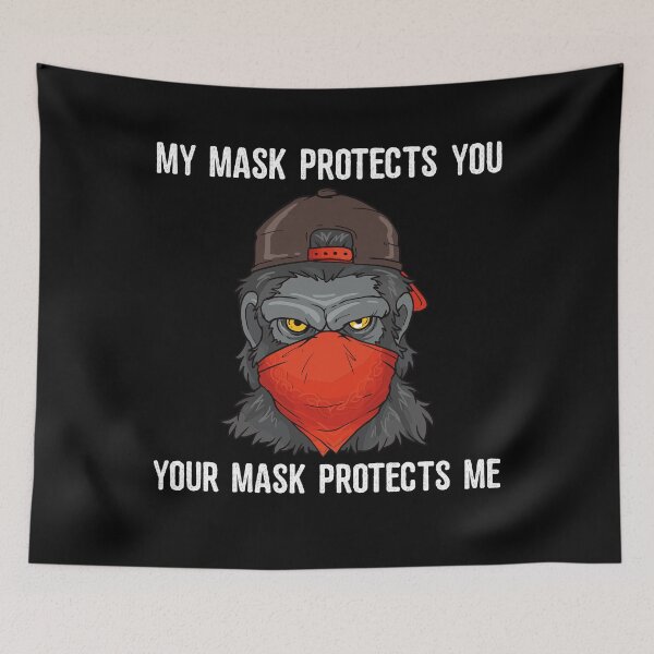 Item preview, My Mask Protects You Your Mask Protects Me Masked Gorilla   designed and sold by BornDesign.