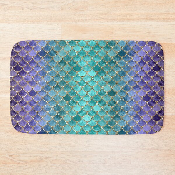 Item preview, Blue Mermaid Fish Scales vertical designed and sold by artlovepassion.