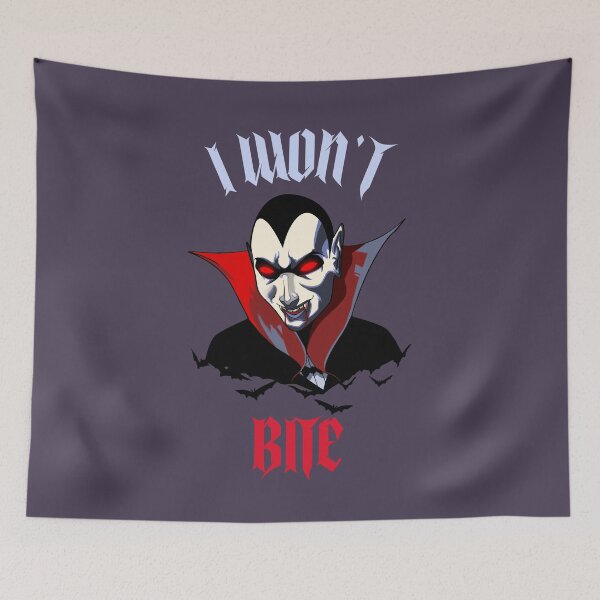 Item preview, I Won't Bite | Funny Cute Halloween Vampire designed and sold by aronia.