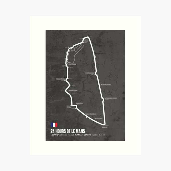 Artikel-Vorschau von LeMans Circuit - Racetrack Map Poster, designt und verkauft von Mapstars.