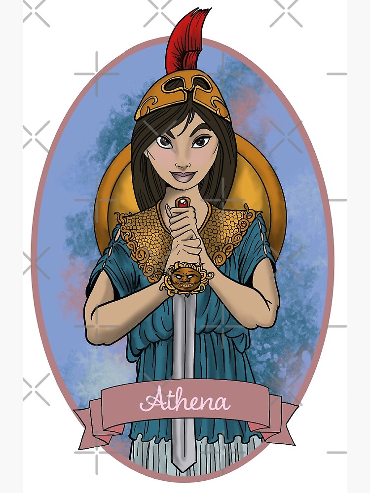 Athena Gottin Des Krieges Und Der Weisheit Grusskarte Von Archaeoartist Redbubble