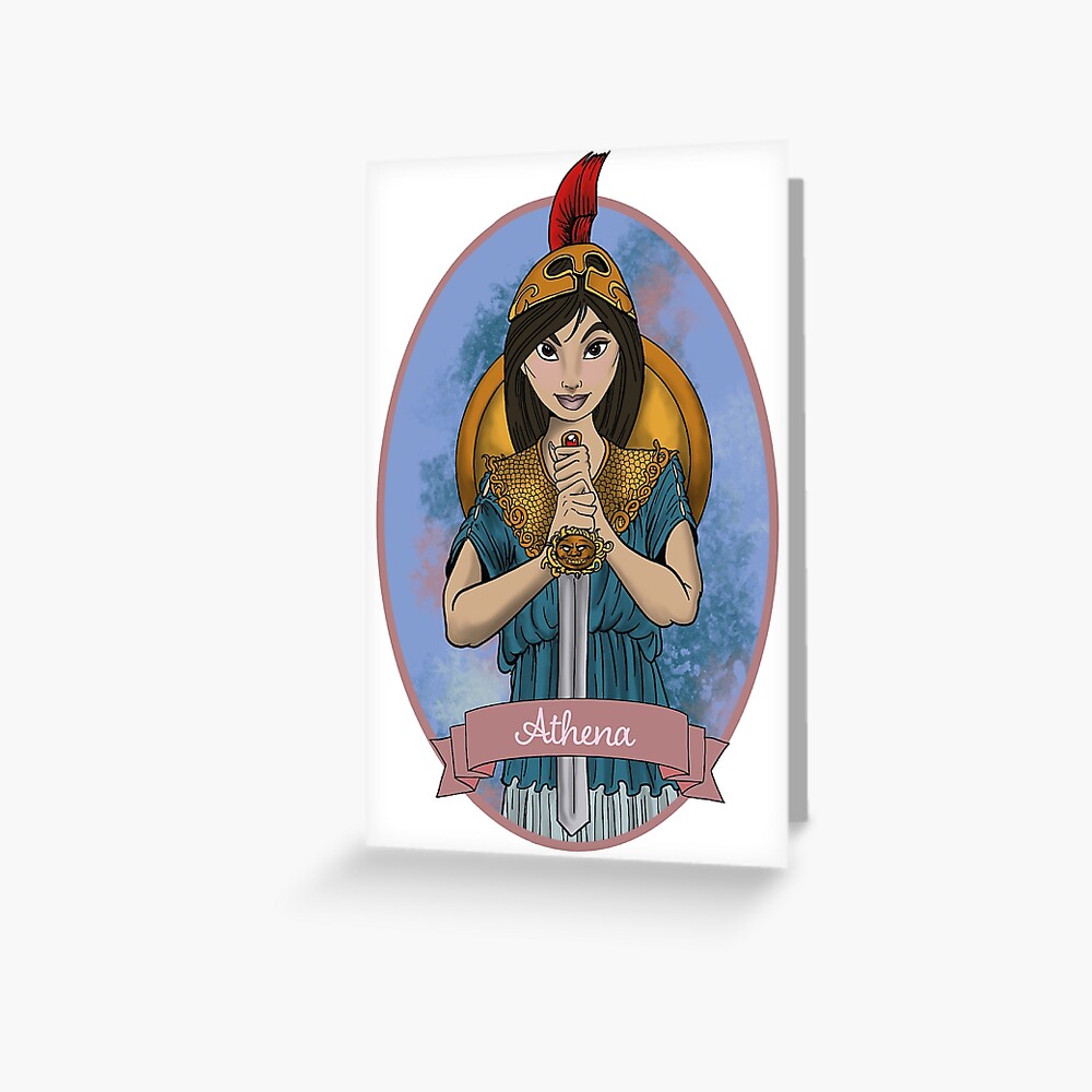 Athena Gottin Des Krieges Und Der Weisheit Grusskarte Von Archaeoartist Redbubble