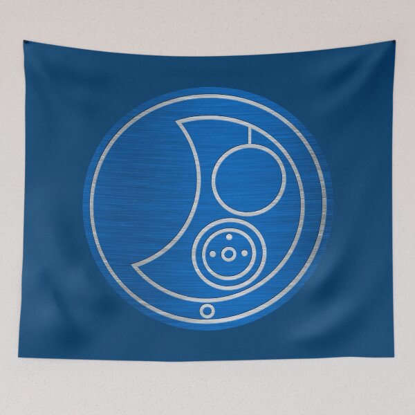 Item preview, Allen in Circular Gallifreyan Alphabet in Brushed Metal on Regal Blue designed and sold by Darcy777.