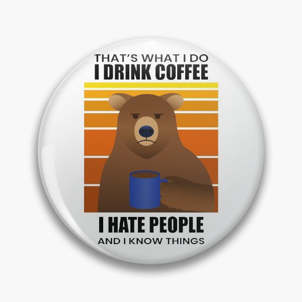 Item preview, Funny coffee drinker Bear designed and sold by CarolinasDsgns.
