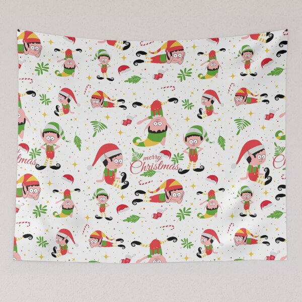 Item preview, Cute Fun Colorful Christmas Elves. Holiday Pattern designed and sold by lipemo.