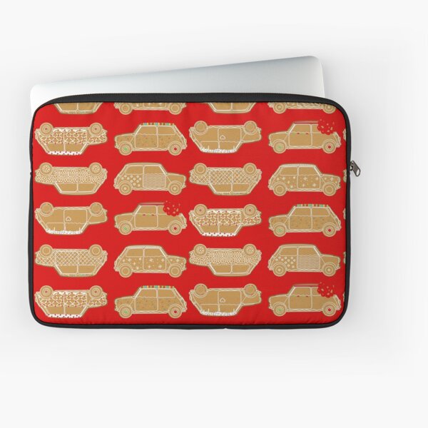 Gingerbread Red Pattern Classic English Car Laptop Sleeve