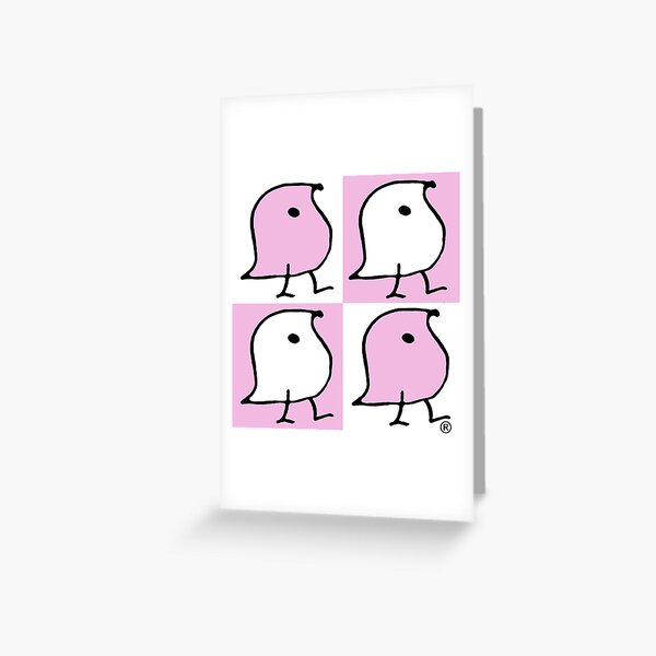 Pink and White Wugs Greeting Card