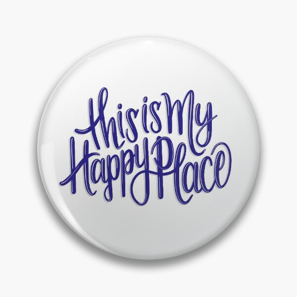 Item preview, This Is My Happy Place // Cute Hand Lettering Calligraphy Quote Art (Purple Blue) designed and sold by AEJdesign.