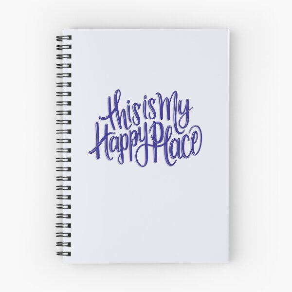 Item preview, This Is My Happy Place // Cute Hand Lettering Calligraphy Quote Art (Purple Blue) designed and sold by AEJdesign.