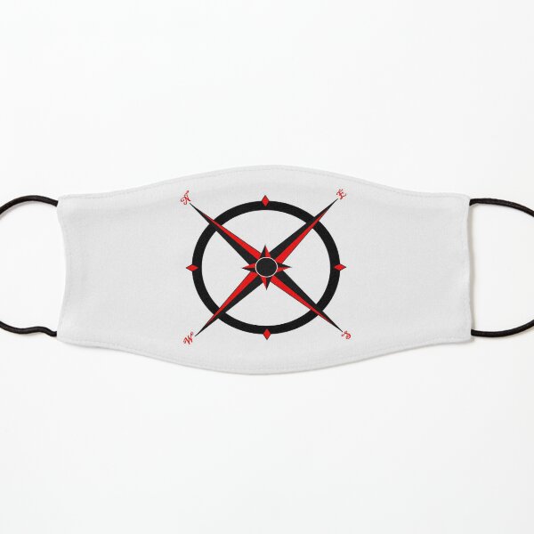 Red and Black Compass Rose Kids Mask
