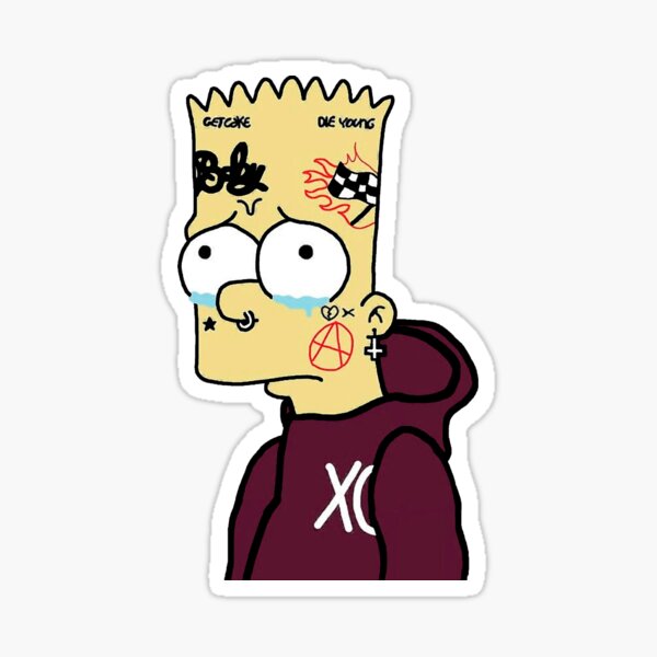 Sad Bart Simpson Stickers for Sale