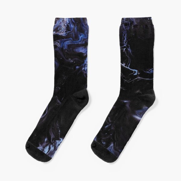 Dark blue acrylic abstract Socks