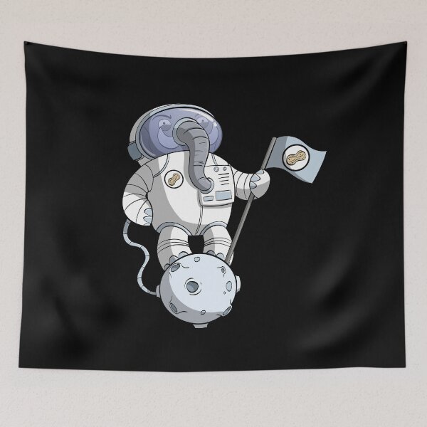 Item preview, Astronaut Elephant with a Peanut Flag on the Moon  designed and sold by rocotus.