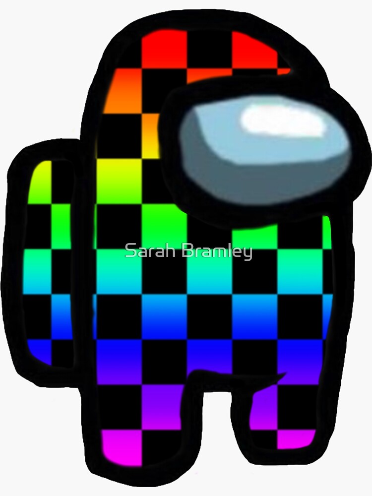 "Rainbow colored Among Us character " Sticker by sarahhbramley | Redbubble
