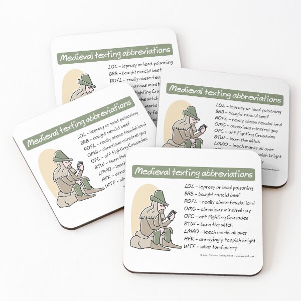 Item preview, Medieval texting abbreviations designed and sold by WrongHands.
