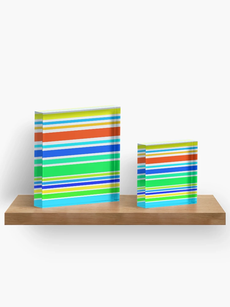 Thumbnail 3 of 5, Acrylic Block, Colorful Stripes Pattern designed and sold by DesignCodeStore.