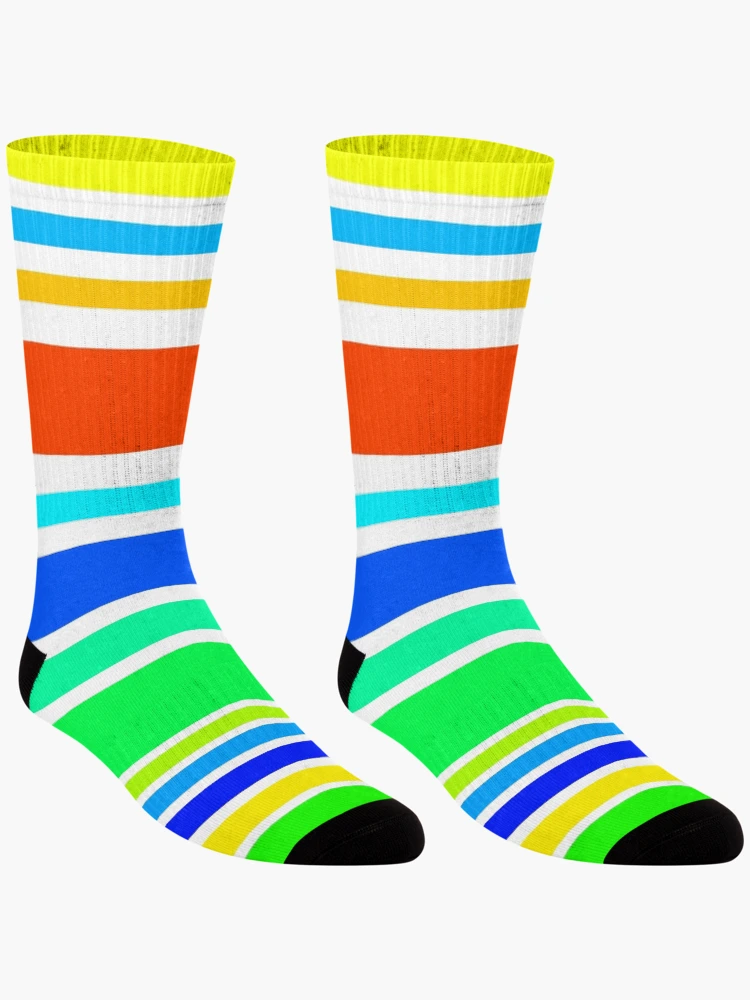 Thumbnail 3 of 5, Socks, Colorful Stripes Pattern designed and sold by DesignCodeStore.