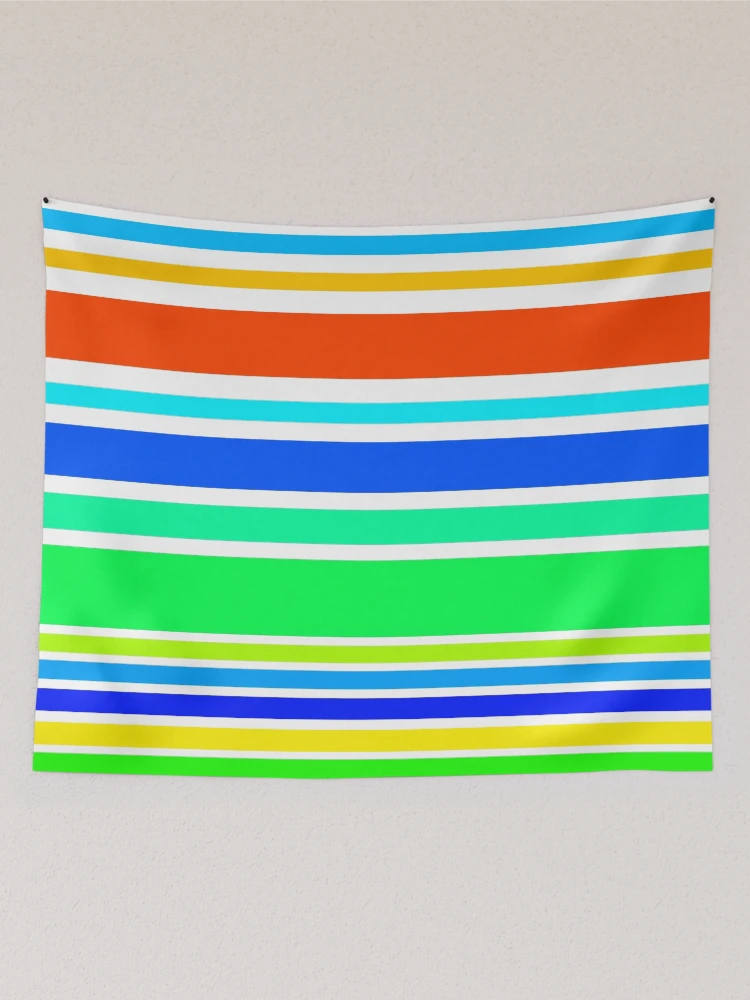Thumbnail 2 of 3, Tapestry, Colorful Stripes Pattern designed and sold by DesignCodeStore.