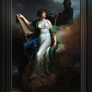 Artwork thumbnail, Calliope, Muse of Epic Poetry by Charles Meynier Old Masters Classical Fine Art Portrait Reproduction by xzendor7