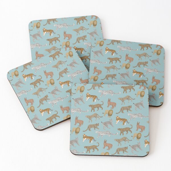 Item preview, Amazing big cats on blue  designed and sold by ButtonandSquirt.